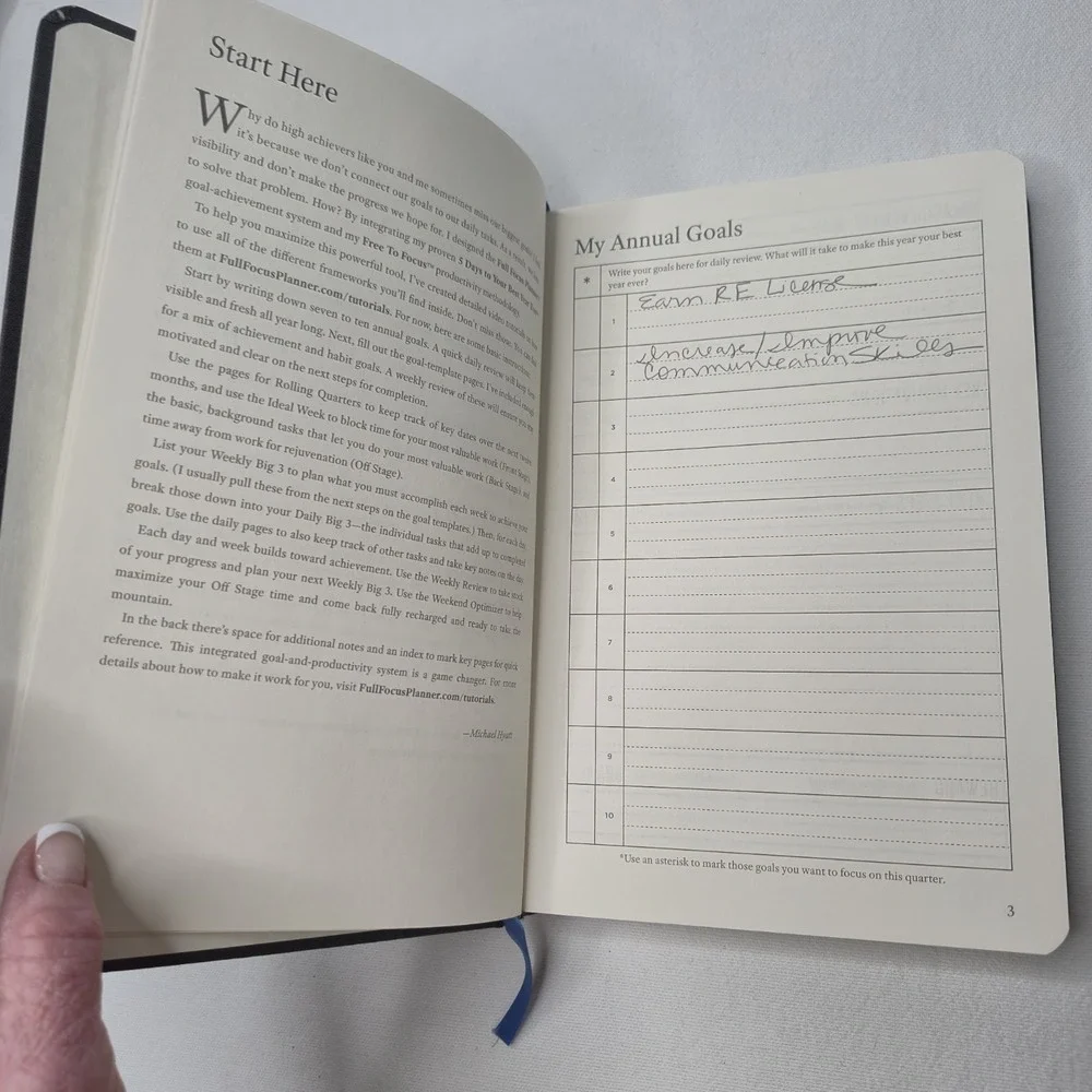 FULL FOCUS PLANNER Michael Hyatt Linen Hardcover Journal Black NEW + Bonus READ!